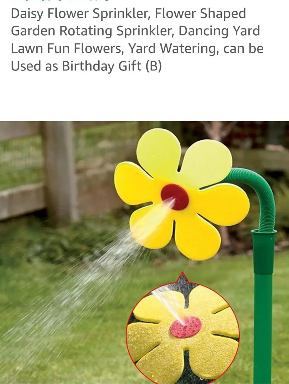 Crazy‎ Daisy sprinkler is a fun, 360-degree rotating sunflower water toy.